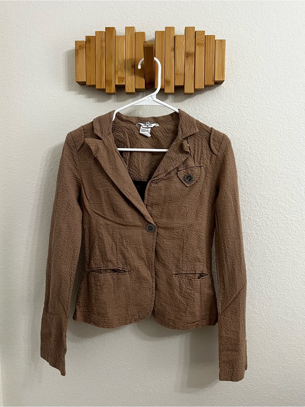 Hard Tail Brown Textured Blazer Jacket